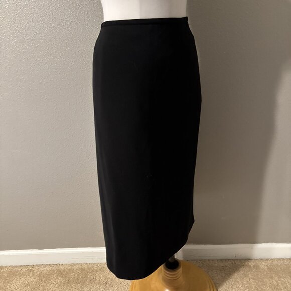 Kasper Skirt 18 Black Lined Smooth Polyester Classic Career Suit Coordinate - Picture 6 of 11